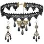 Black Lace Necklace Earrings Set - Gothic Lolita Pendant Choker Clothing Accessories for Wedding Birthday Hallowen Christmas Black Lace Necklace Earrings Set - Gothic Lolita Pendant Choker Clothing Accessories for Wedding Birthday Hallowen Christmas
