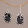 NOVICA Black Onyx .925 Sterling Silver Floral Dangle Earrings Dreamy Forest NOVICA Black Onyx .925 Sterling Silver Floral Dangle Earrings Dreamy Forest