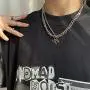 HXQ Multilayer Letter Lock Pendant Necklace Chain Punk Multilayer Choker Necklace for Women Man Girls HXQ Multilayer Letter Lock Pendant Necklace Chain Punk Multilayer Choker Necklace for Women Man Girls