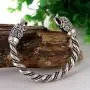 Viking Wolf Bracelet Fenrir Wolf Bracelet Bangle Twisted Wire Pagan Bracelet Bag Package (antique silver) Viking Wolf Bracelet Fenrir Wolf Bracelet Bangle Twisted Wire Pagan Bracelet Bag Package (antique silver)