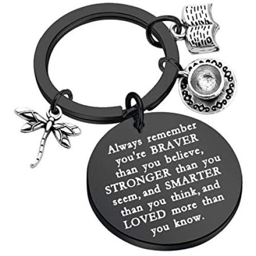 KUIYAI Gilmore Girls Inspire Gift Gilmore Girls Keychain Always Remember You’re Braver Than You Believe Keychain Inspiration Gift