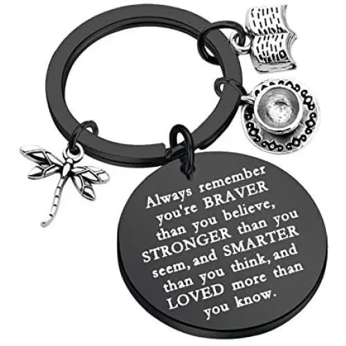 KUIYAI Gilmore Girls Inspire Gift Gilmore Girls Keychain Always Remember You’re Braver Than You Believe Keychain Inspiration Gift KUIYAI Gilmore Girls Inspire Gift Gilmore Girls Keychain Always Remember You’re Braver Than You Believe Keychain Inspiration Gift