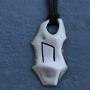 Norse Nordic Vikng Jewelry Uruz U Strength Creativity & Wealth Element Earth Elder Futhark Rune Runic Protection Amulet Silver Pewter Mens Pendant Necklace Charm for men W adjustable Cord