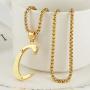 HZMAN Mens Stainless Steel Alphabet Initial Letters Pendant Necklace 2 Colors Gold Silve from A-Z