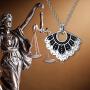 ELFRONT RBG Dissent Collar Necklace Personalized 925 Sterling Silver Free Engraved Simulated Birthstone RBG Jewelry Custom Gifts for Fans of Ruth Bader Ginsburg