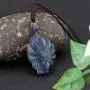 CrystalTears Fluorite Healing Crystal Fox Necklace Handcarved Reiki Healing Crystal Gemstone Fox Amulet Pendant Necklace Jewelry for Men