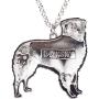 WEVENI Enamel Alloy Australian Shepherd Dog Necklace Pendant Pet Jewelry Gifts for Women Girls Ladies