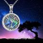 Tree of Life Urn Necklaces for Ashes Sterling Silver Abalone Shell Gymnastics Tree of Life Cremation Jewelry for Ashes Memory Jewelry for Women Men