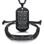 Set of 2 Gift to Son from Mom and Dad You Will Never Lose Customized Dog Tag Necklace with Adjustable Bracelet Braided for Graduation Birthday Valentines Gifts(Stainless Steel, Black) Set of 2 Gift to Son from Mom and Dad You Will Never Lose Customized Dog Tag Necklace with Adjustable Bracelet Braided for Graduation Birthday Valentines Gifts(Stainless Steel, Black)