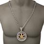 Hip Hop 18K Gold Plated Whirligig Spin Hemp weeds Leaf Necklaces Men Women Charm Crystal Weed Chains