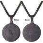 Bible Verse Prayer Necklace Free Chain Christian Jewelry Stainless Steel Praying Hands Coin Medal Pendant