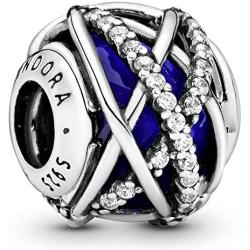 Pandora Jewelry Blue Galaxy Crystal and Cubic Zirconia Charm in Sterling Silver