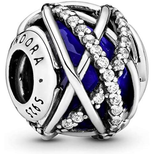 Pandora Jewelry Blue Galaxy Crystal and Cubic Zirconia Charm in Sterling Silver