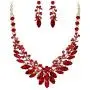 EVER FAITH Womens Marquise Crystal Gorgeous Floral Leaf Bridal Wedding Necklace Earrings Set EVER FAITH Womens Marquise Crystal Gorgeous Floral Leaf Bridal Wedding Necklace Earrings Set