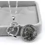 Uloveido White Gold Plated Arrow Heart Pendant Necklace for Women Girls with Purple White Cubic Zirconia N662