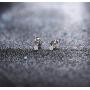 Sllaiss 2mm Sterling Silver Swarovski Zirconia Stud Earrings for Women Men, Platinum/Gold/Rose Gold Plated Tiny CZ Studs