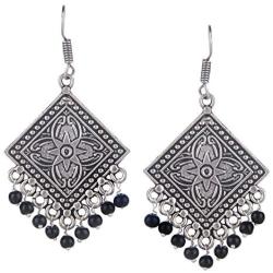 Efulgenz Indian Vintage Retro Ethnic Gypsy Oxidized Boho Dangle Drop Hook Earrings for Girls and Women Love Gift