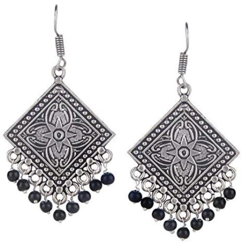 Efulgenz Indian Vintage Retro Ethnic Gypsy Oxidized Boho Dangle Drop Hook Earrings for Girls and Women Love Gift