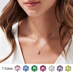GoldChic Jewelry 7pcs Interchangeable Bezel-Set Necklace for Women Girl Gift Jewelry,Cubic Zirconia Necklace, Bezel Necklace with Gift Box