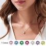 GoldChic Jewelry 7pcs Interchangeable Bezel-Set Necklace for Women Girl Gift Jewelry,Cubic Zirconia Necklace, Bezel Necklace with Gift Box