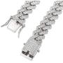 PY BLING 14K Gold/White Rose Gold Plated 12mm Hip Hop Full Iced Out Miami Cuban Link Chain Choker CZ Lab Diamond Necklace/Bracelet for Men and Women