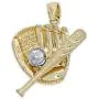 Charm America - Gold Baseball Gear Charm - 10 Karat Solid Gold Charm America - Gold Baseball Gear Charm - 10 Karat Solid Gold
