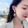 Temperament Zircon Sun Moon Stars Asymmetric Drop Dangle Earrings for Women Jewelry Fashion Metal Sunflower Inlaid Pearl Stud Earrings