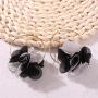 DAMLENG Lightweight Bohemian Big Fabric Flowers Dangle Drop Earrings Handmade Charm Chic Petal Hoop Earrings with Chiffon Floral Tassel for Women Girls Vacation Wedding