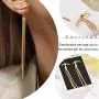 LittleB Minimal Tassel Stud Earrings Gold Long Vintage Dangle Earrings Jewelry for Women and Girls LittleB Minimal Tassel Stud Earrings Gold Long Vintage Dangle Earrings Jewelry for Women and Girls