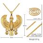 VNOX Jewelry Stainless Steel Egyptian Ankh Cross Horus Bird Heavy Pendant Necklace for Men Boy,24''