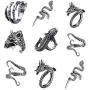 FUTIMELY 9Pieces Vintage Punk Rings Set for Women Men Silver Black Gothic Dragon Snake Claw Octopus Rings Open Stackable Ring Set Jewelry FUTIMELY 9Pieces Vintage Punk Rings Set for Women Men Silver Black Gothic Dragon Snake Claw Octopus Rings Open Stackable Ring Set Jewelry