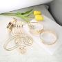 Finrezio 6 PCS Upper Arm Cuff Bracelet for Women Bangle Bracelet Open Armlet Leaf Armband Jewelry Set Adjustable