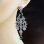 Chran Exquisite Teardrop Crystal Bridal Wedding Earrings Vintage Chandelier Dangle Long Earrings for Women