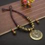 Zephyrr Hand Crafted Fashion Tibetan Beaded Pendant Long Necklace Earrings Set for Women Casual Junk Jewelry