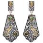 Aheli Indian Traditional Bollywood Hand Made Designer Silver Oxidised Dangler Earrings In Original Dual Tone Plating For Women Girls