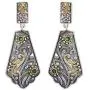 Aheli Indian Traditional Bollywood Hand Made Designer Silver Oxidised Dangler Earrings In Original Dual Tone Plating For Women Girls
