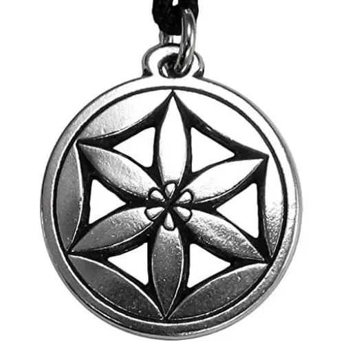 Pewter Flower of Aphrodite Goddess of Love Pendant Necklace Pewter Flower of Aphrodite Goddess of Love Pendant Necklace