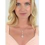Mariell Cubic Zirconia Y-Shaped Necklace for Brides - Dangling CZ Teardrop Pear-Shaped Wedding Pendant