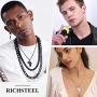 Richsteel National Borders/Eye of Horus African Map Necklace for Men Women Stainless Steel/18K Gold Plated Tribal Egyptian Jewelry with Customizable Service Travel Gift