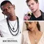 Richsteel National Borders/Eye of Horus African Map Necklace for Men Women Stainless Steel/18K Gold Plated Tribal Egyptian Jewelry with Customizable Service Travel Gift