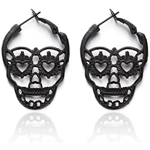Soul Statement Womens Skull Dangle Earrings Gothic Halloween Drop Earring Set