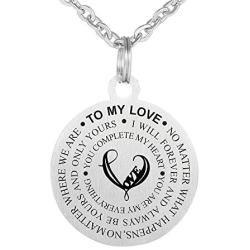 Kisseason Stainless Steel Gift Jewelry to My Love Boy Girl Dog Tag Keychain Pendant Necklace