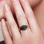 Santuzza Black Panther Spinel Rose Gold 14K Plating Rings for Women 925 Sterling Silver Leopard Head Ring Santuzza Black Panther Spinel Rose Gold 14K Plating Rings for Women 925 Sterling Silver Leopard Head Ring