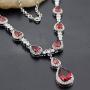 Hermosa Sterling Silver Inlay Garnet Fashion Jewelry Set Ideal Female