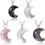 Hicarer 5 Pieces Tree Life Crescent Moon Necklace Copper Wire Wrap Natural Gemstones Healing Crystal Pendant Necklace Natural Gemstone Quartz Jewelry for Women Girls Hicarer 5 Pieces Tree Life Crescent Moon Necklace Copper Wire Wrap Natural Gemstones Healing Crystal Pendant Necklace Natural Gemstone Quartz Jewelry for Women Girls