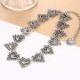 Chargances Fashion Women Heart Choker Bohemia Silver Choker Necklace for Women Personalize Heart Choker Delicate Choker Chain Jewelry for Women and Girls