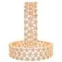 Ratnavali Jewels CZ Zirconia Gold Tone Marquise Diamond Elegant Bollywood Indian Bangles Kada Jewelry Women Wedding Bride