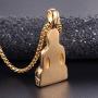 Xusamss Plated 18K Gold Titanium Steel Buddha Religious Pendant Necklace,22inches Link Chain
