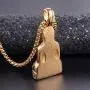 Xusamss Plated 18K Gold Titanium Steel Buddha Religious Pendant Necklace,22inches Link Chain