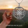 ONEFINITY Compass Necklace Sterling Silver Compass Pendant Necklace Graduation Friendship Travel Necklace Inspirational Jewelry Gifts for Women Men